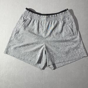 Athleta Shorts Womens 12 Gray Printed Running Gym Athletic Hiking Zip‎ Pocket